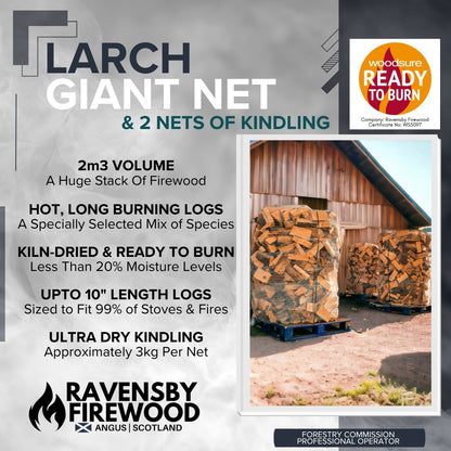 GIANT NETS: 2m3 of Kiln-Dried Firewood